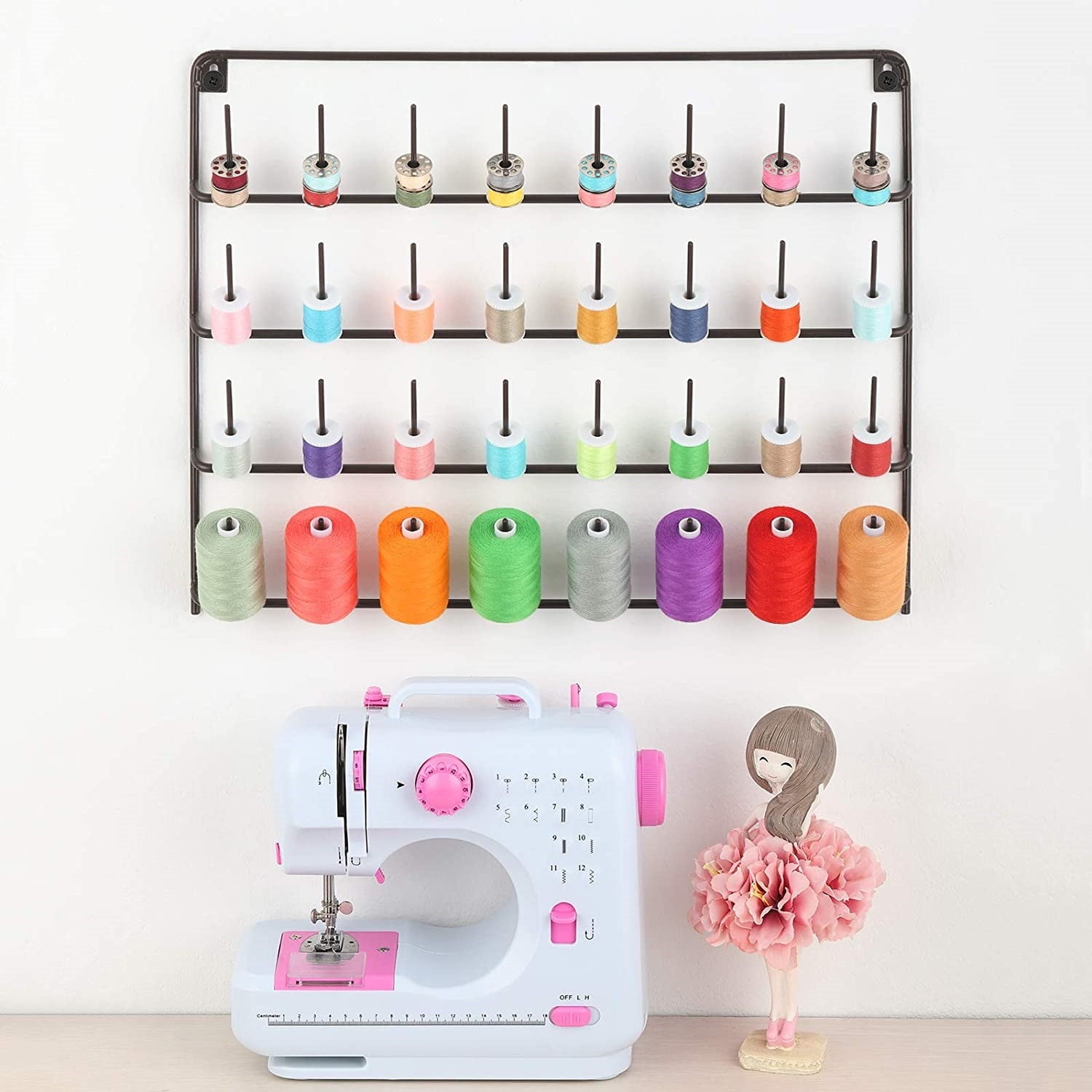 32-Spool Sewing Thread Rack, Wall-Mounted Sewing Thead Holder, Iron  Organizer Shelf for Mini Sewing Quilting Jewelry Embroidery - AliExpress
