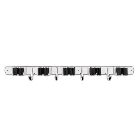 Wall Mounted 5 Clamp 4 Hook Rack For Bike Storage Garden Tool Garage Space Saver