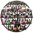 thumbnail image 1 of Wall Mounted 5-Tier Nail Polish Rack Holder, Tree Silhouette Round Metal Salon Wall Art Display, Bronze, 1 of 6