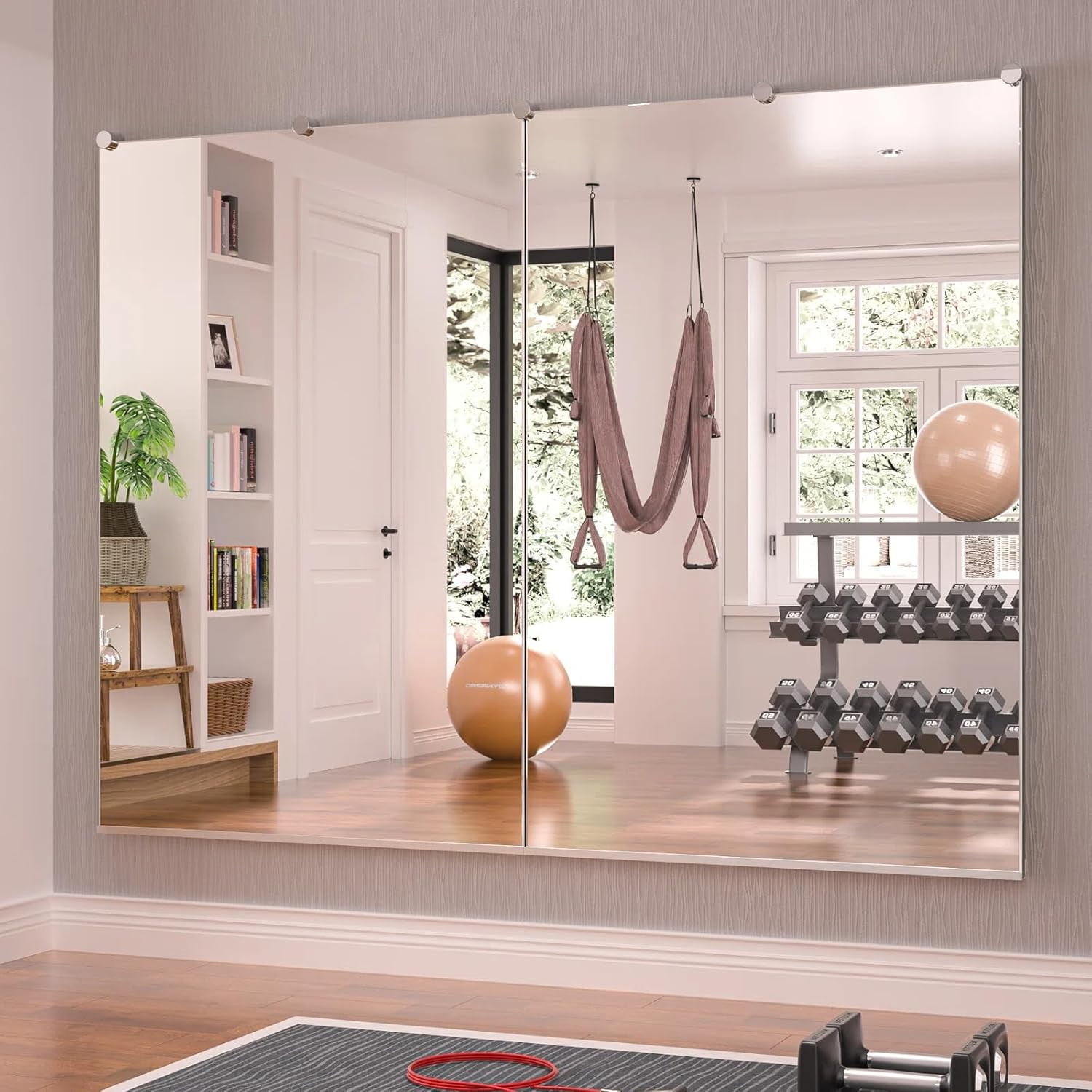 Wall Mounted Activity Mirrors, Large Full Body Mirror for Yoga, Glass
