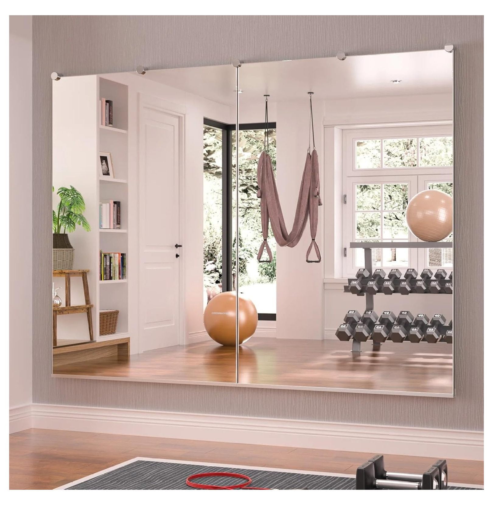 Wall Mounted Activity Mirrors, Large Full Body Mirror for Yoga, Glass