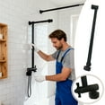 thumbnail image 1 of Wall Mounted Adjustable Showerhead Extension Arm with Stainless Steel Support Rod for Enhanced Bathroom Experience, 1 of 3