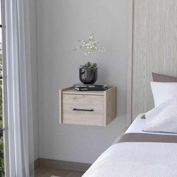 Wall-Mounted Advantage / Bedroom Nightstand Function / Two-Tier Top Shelf