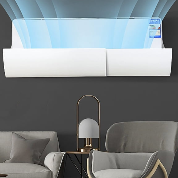 Wall Mounted Air Conditioner Deflector, Adjustable AC Wind Shield Anti-Direct Blowing Baffle(White,55cm)