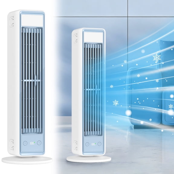 Wall Mounted Air Conditioner, Silent Bladeless Tower Fan, Wall Mounted AC Unit, with Remote Control, Small Air Conditioners for Bedroom Kitchen