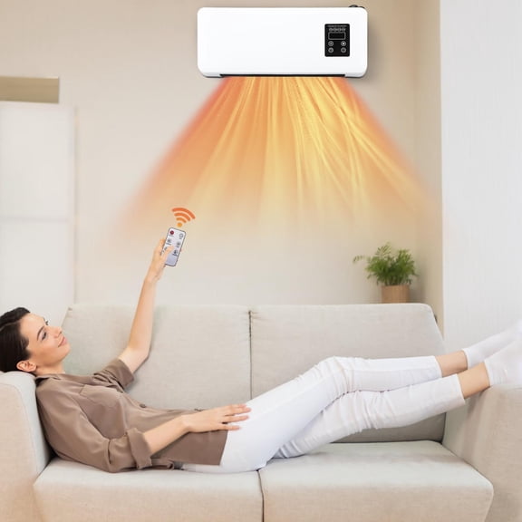 Wall Mounted Air Conditioner, Wall Mounted Space Heater Fast Heating Cooling Machine, Remote Control Portable Air Conditioners No Window Needed