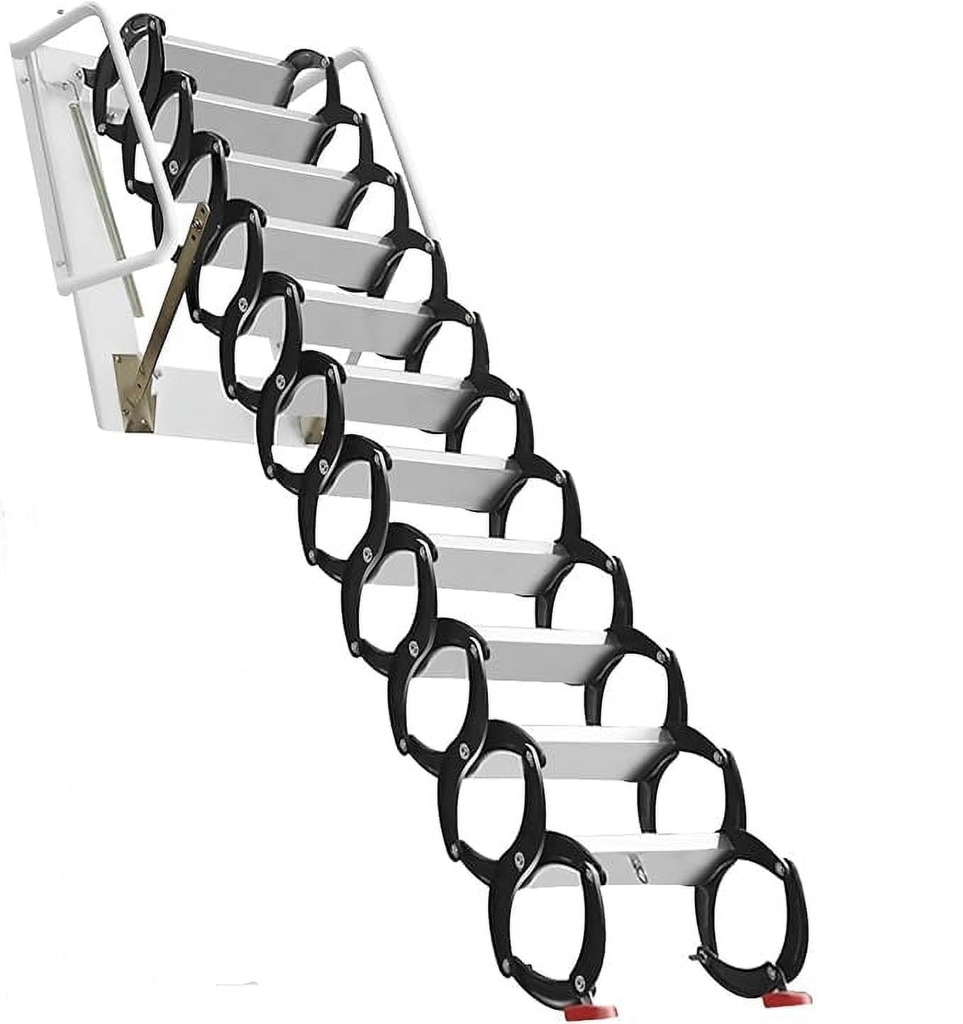 Wall Mounted Al-Mg Alloy Attic Loft Ladder,12 Steps Loft Wall Folding ...