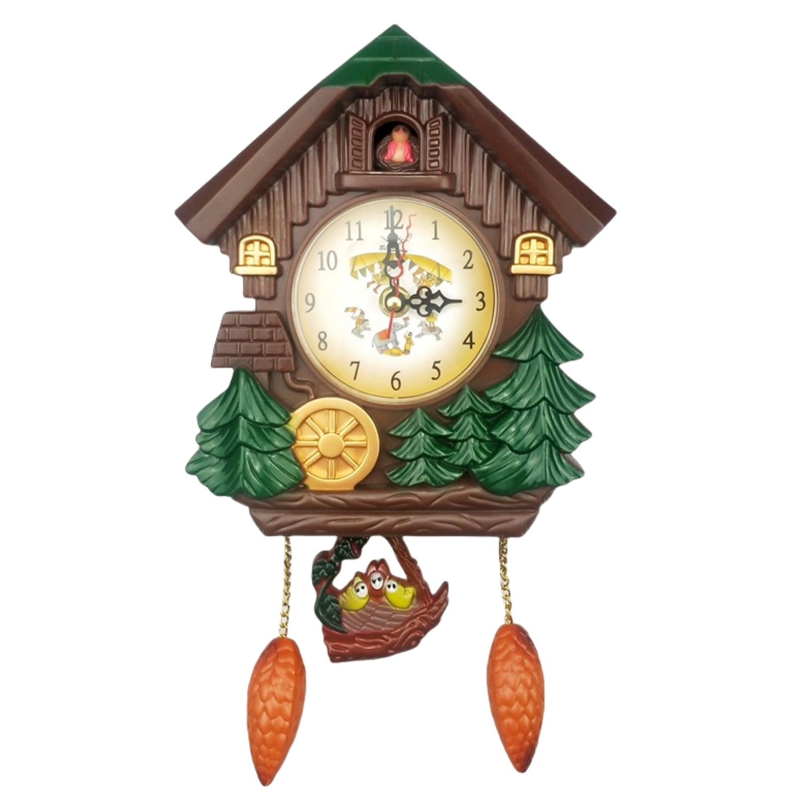 WallMounted Alarm Clock Cuckoo Pendulum Clock for Home Art Decor