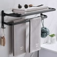 thumbnail image 1 of Clearance Rack under $15,Bathroom Towel Rack With Towel Bar Holder 20in Towel Shelf Bathroom With Towel Rail Shelf Wall Mounted Aluminum Towel Rack Towel Bars, 1 of 9