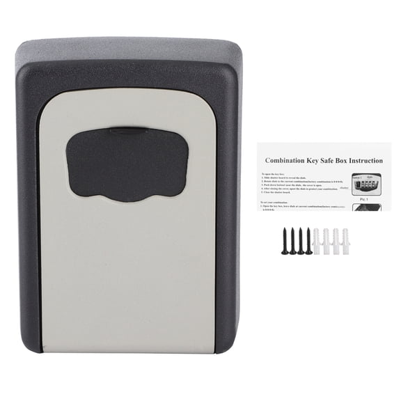 Wall-Mounted Aluminum Key Safe Box with 4-Digit Password Lock