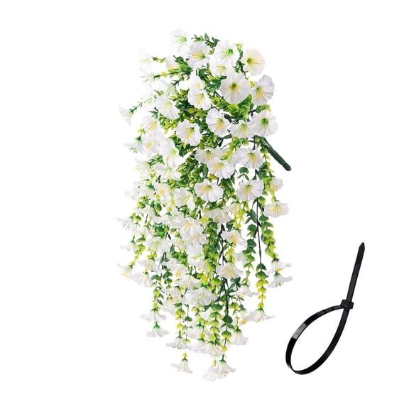 Wall Mounted Artificial Rose Vines | Fake Flowers for Living Room Ceiling Decor | 75cm Sturdy Rod Hanging Basket | Plastic Wrapping Plantss | Simulated Flower Wall Decor for Home Bedroom Patio