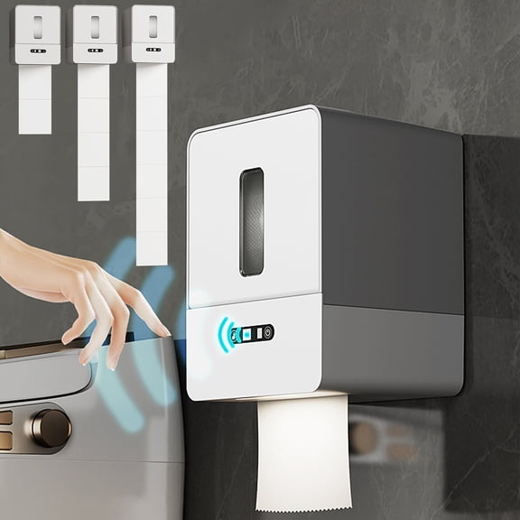 Wall Mounted Automatic Paper Towel Dispenser | Intelligent Sensor Tissue Box | LED Night Light | Adjustable Output | One-Handed Tear | Bathroom Kitchen | 5V | 20.7x16.8x13.9cm | 1 Pack