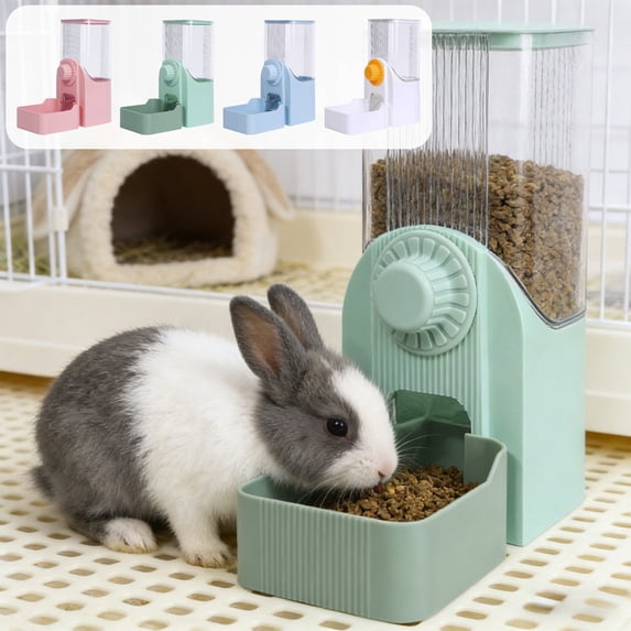 Wall Mounted Automatic Pet Feeder Water Dispenser for Small Pets • Plastic Multicolor Food Feeder Cats Water Bowl • 22.5x21x10cm Space-Saving Design