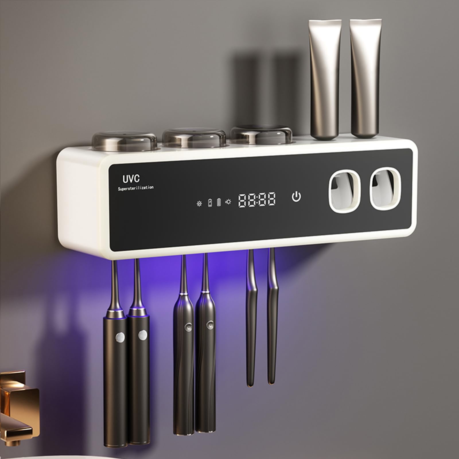 Wall Mounted Automatic Toothpaste Dispenser & Electric Toothbrush ...
