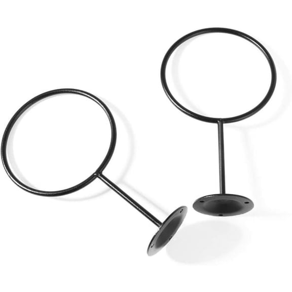 Wall Mounted Ball Holders - 2-Pack Ball Rack Space Saving Wall Mount Display Storage Football Bedroom Accessories (Black)