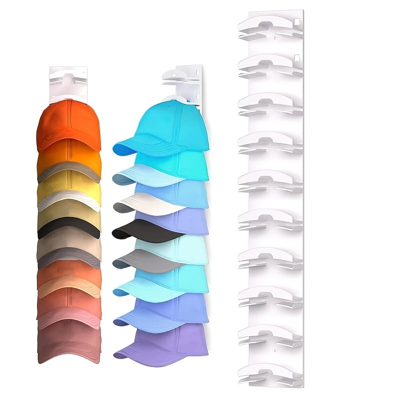 Wall Mounted Baseball Cap Storage Rack, Durable Adhesive Cap Rack ...