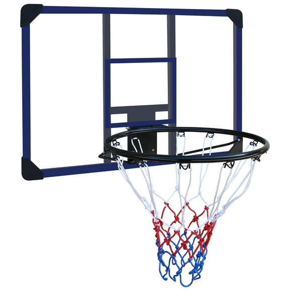 Wall-Mounted Basketball Hoop, 35 x 24 Inches Shatterproof Back, Folding Hoop, Durable Hoop and All-Weather Mesh For Indoor And Outdoor Use