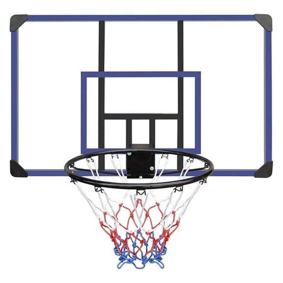 Wall-Mounted Basketball Hoop, 45 "x 29" shatterproof Back, Folding, Durable Hoop and All-Weather net for Indoor and Outdoor use