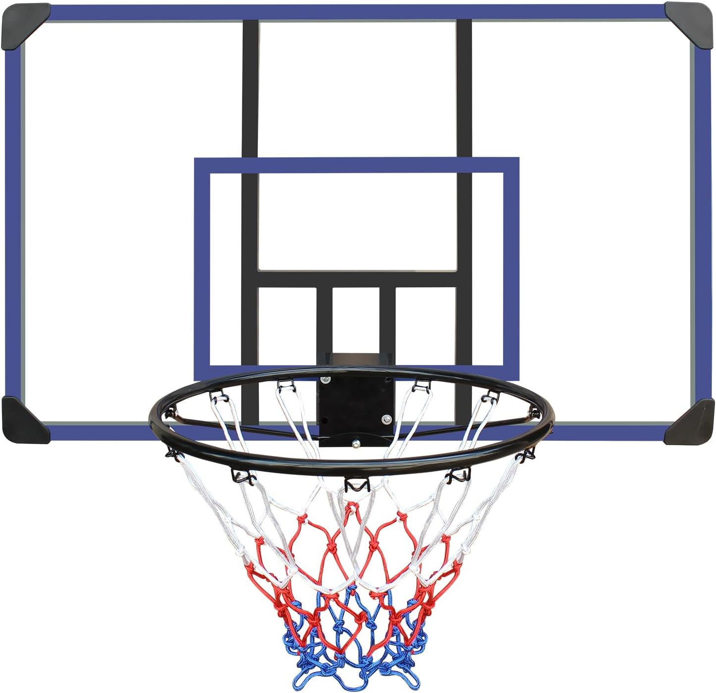 Wall-Mounted Basketball Hoop, 45 "x 29" shatterproof Back, Folding, Durable Hoop and All-Weather net for Indoor and Outdoor use