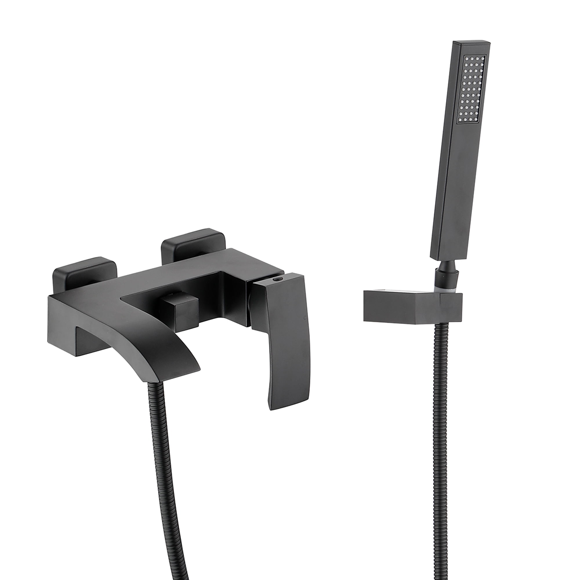 Wall Mounted Bathroom Bathtub Faucet with Hand Shower, Single Handle Tub Filler
