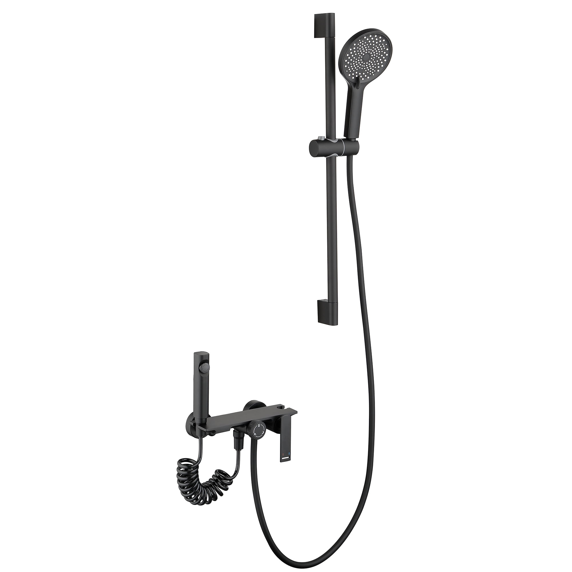Wall Mounted Bathroom Bathtub Faucet with Hand Shower and Gun Spray