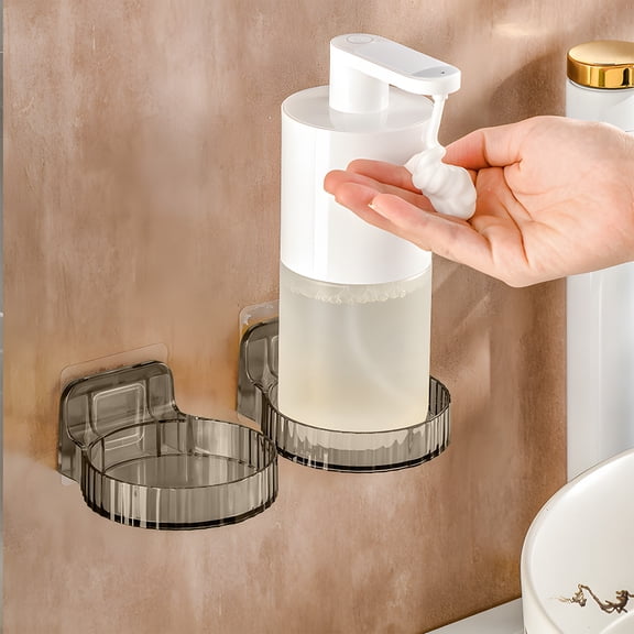 Wall Mounted Bathroom Bottle Shelf, No Punch Hand Soap Dispenser Storage Rack, Plastic Material, Easy Installation, Safe Sturdy, Removable Easy To Clean, Versatile