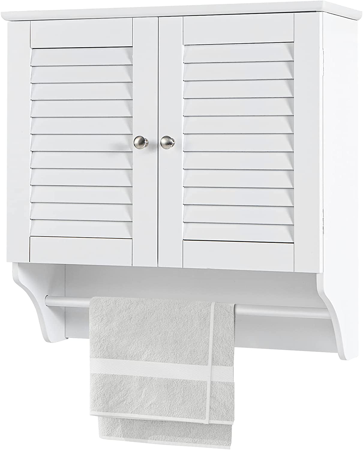 WallMounted Bathroom with Dual Louvered Doors Extra Towel