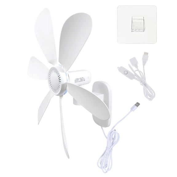 Wall Mounted Bathroom Fan Single Speed USB Power Fan For Space Limited Environment Long Cord 262cm
