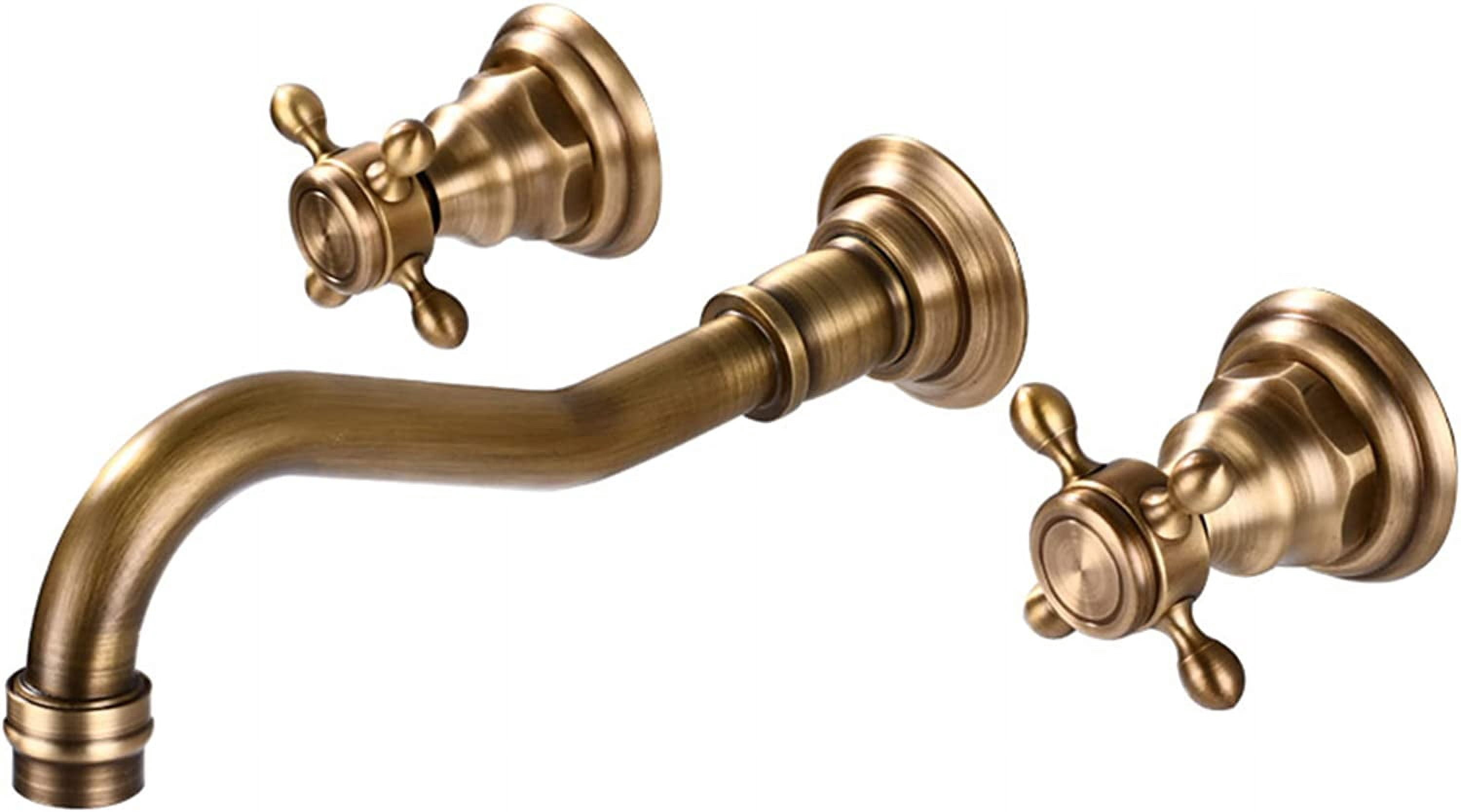 Wall Mounted Bathroom Faucet Antique, 360 Swivel Spout Sink Faucet ...
