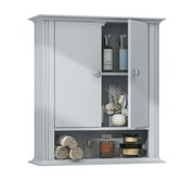 UYIHOME Wall Mounted Bathroom Medicine Cabinet, Contemporary Style, 2-Door, Gray, 1 Pack
