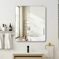 Wall Mounted Bathroom Mirrors Silver 30 "x36" Rectangular Bathroom Wall Mirror,Frameless Bathroom Mirrors