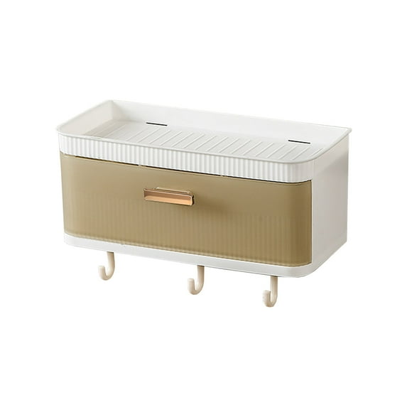 Wall Mounted Bathroom Organizer, Over The Sink Shelf with Suction Cups, No Drill Storage Basket for Kitchen, Bathroom and Toilet