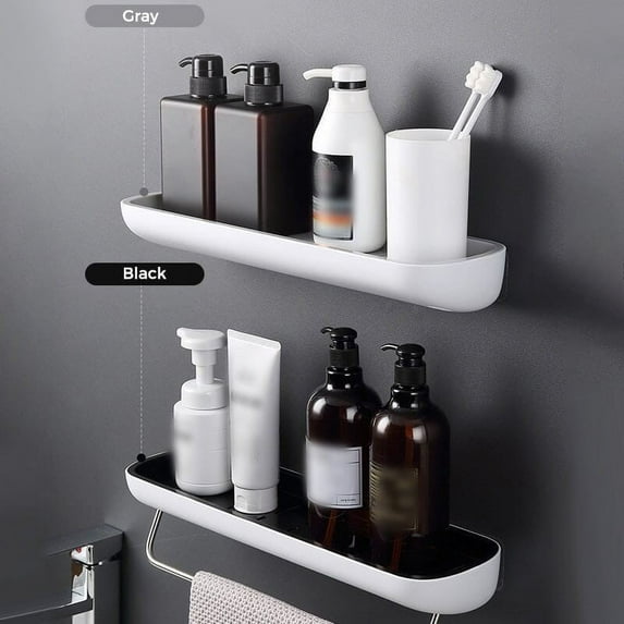 Wall Mounted Bathroom Shelf under $5! Kadlawus Wall Mounted Bathroom Shelf, Adhesive Storage Organizer, Waterproof Shelf, for Towels, Toiletries, Kitchen, Laundry, No Drill Installation