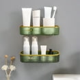 thumbnail image 1 of Wall Mounted Bathroom Shelf Plastic Toilet Vanity Storage Rack - Organizer for Shower Kitchen Home - Space Saving Shelving Unit with Drainage Design, 1 of 6