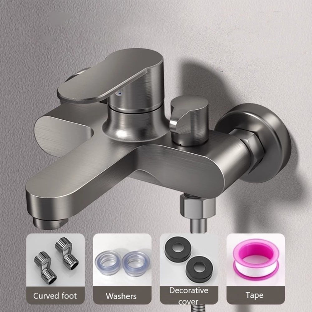 Wall Mounted Bathroom Shower Faucet withHandheld Hand Shower Bathtub Mixer Set