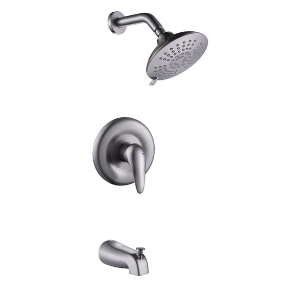 Wall Mounted Bathroom Shower and Tub Spout, Complete Shower System with Pressure Balance Valve