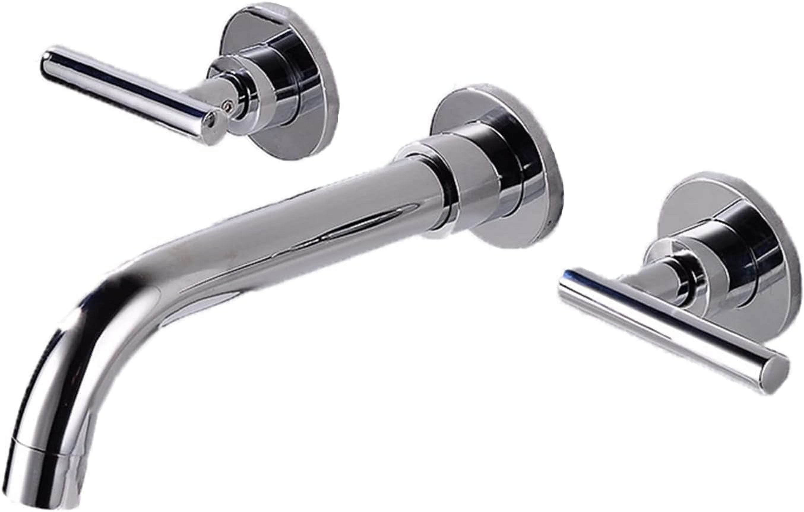 Wall Mounted Bathroom Sink Faucet,Double Handle Wall Mount Brass Basin ...