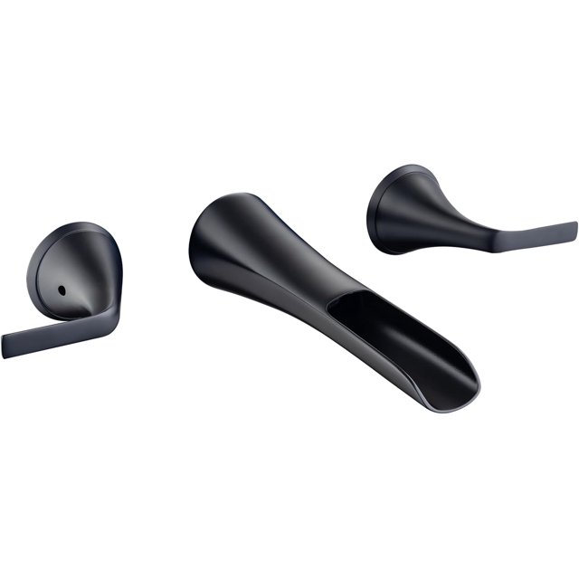 Wall Mounted Bathroom Sink Faucet with Double Lever Handles Vessel