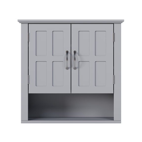 Wall Mounted Bathroom Storage Cabinet with Adjustable Shelves and Open Shelf, Medicine Cabinet Organizer for Bathroom, Kitchen, Laundry Room and Living Room