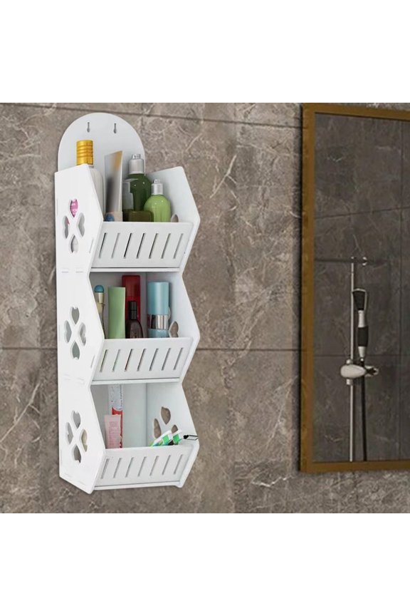 Wall Mounted Bathroom Storage Rack, Storage Shelf Bathroom Organizer Wall Mounted or Free- Standing Bathroom Decor Bathroom Shelf 3 Sections, To Save Bathroom/laundry Room Space