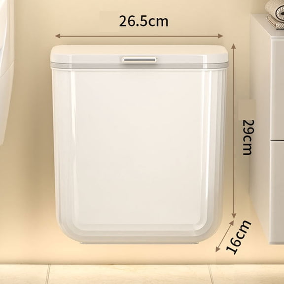 Wall-Mounted Bathroom Trash Can with Lid, Large Capacity Household Wastebasket for Toilet, Kitchen, Living Room & Bedroom
