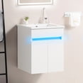 thumbnail image 1 of Wall Mounted Bathroom Vanity, 16" With Sink, White, Modern Appearance, Large Storage In Small Space, Radar Sensing Indicator Kit Fashion, Ample Controller, 1 of 7