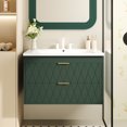 thumbnail image 1 of Wall Mounted Bathroom Vanity With 2 Drawers - Resin Sink For Functional Bathrooms 30'' Storage Cabinet Modern, 1 of 7