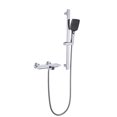 thumbnail image 1 of Wall Mounted Bathroom Waterfall Bathtub Faucet with 3 Modes Hand Shower, 1 of 5