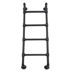 Wall-Mounted Bed Ladder, 4-Step Bedroom Ladder, Basement Window Well Egress Ladder, Loft Steps Bunk Ladder Stairs for Attic Dorm RV Camper Library Deck