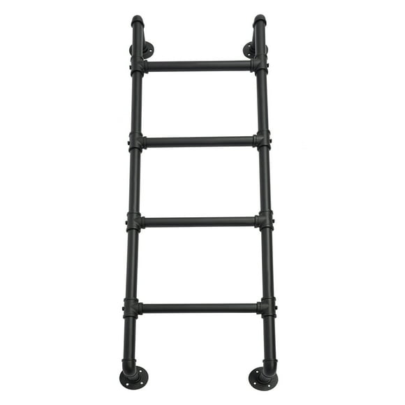 Wall-Mounted Bed Ladder, 4-Step Bedroom Ladder, Basement Window Well Egress Ladder, Loft Steps Bunk Ladder Stairs for Attic Dorm RV Camper Library Deck