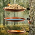 thumbnail image 1 of Wall Mounted Bird Feeder and Bird Bath Spa, 2-in-1 Rotating Tree Mounted Bird Water Bowl with 2 Trays for Outdoor Garden Deck, Terracotta Color, 1 of 5