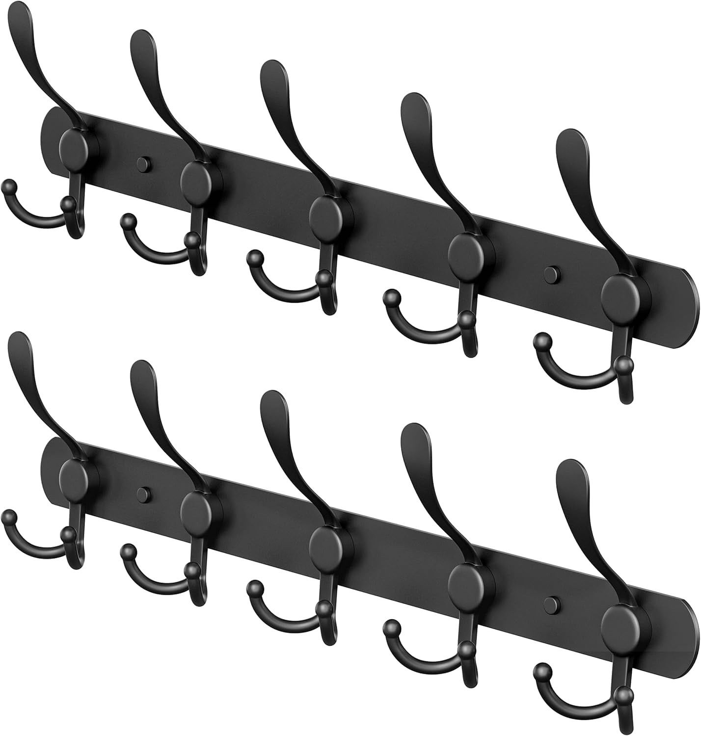 Wall Mounted Black Coat Rack - 16 Inch Heavy Duty Stainless Steel Matte ...