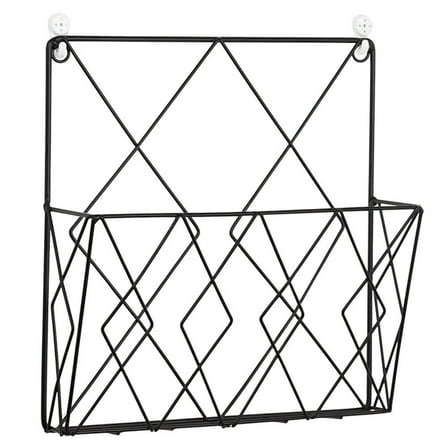 Wall-Mounted Books Storage Rack Magazine Holder Books Organizer Iron Book Supporter Black