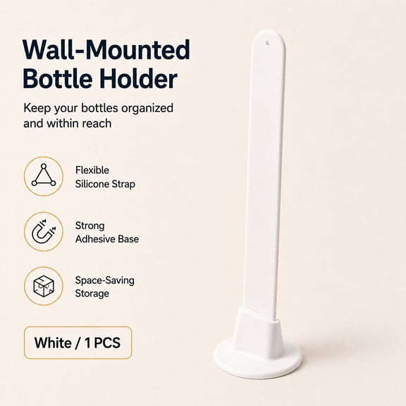 Wall Mounted Bottle Holders Upside Down Squeezer, Flexible Suction Cup No Drill Adjustable Wrap, Space Saving Easy Dispense Organizer, Kitchen Refrigerator Bathroom Condiment Shampoo Use